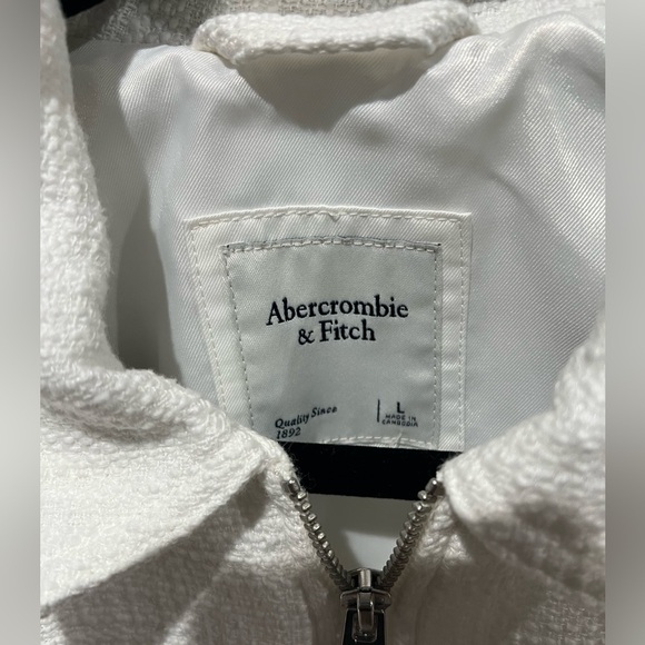 Abercrombie & Fitch White Utility Jacket Size L EUC - Picture 2 of 3